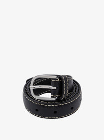 Toteme Women's Slim Grained Leather Belt Black
