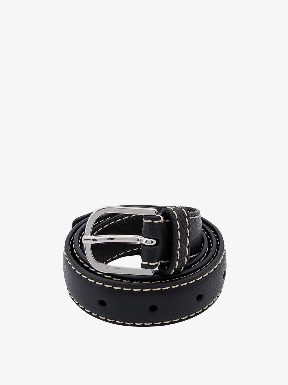 Toteme Women's Slim Grained Leather Belt Black, view 4
