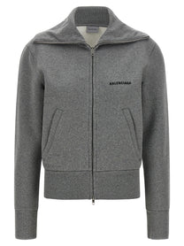 Balenciaga Slim Zip Sweatshirt Grey