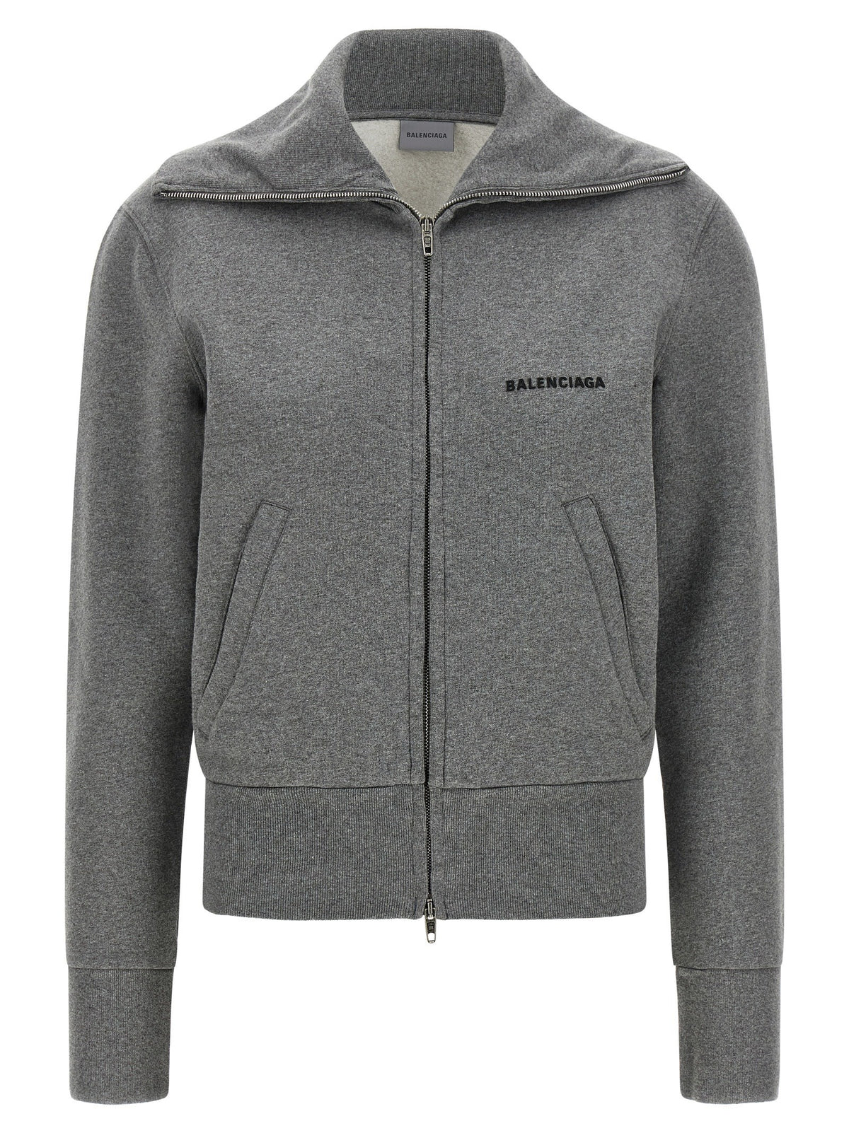 Balenciaga Slim Zip Sweatshirt Grey
