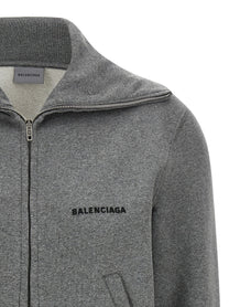 Balenciaga Slim Zip Sweatshirt Grey