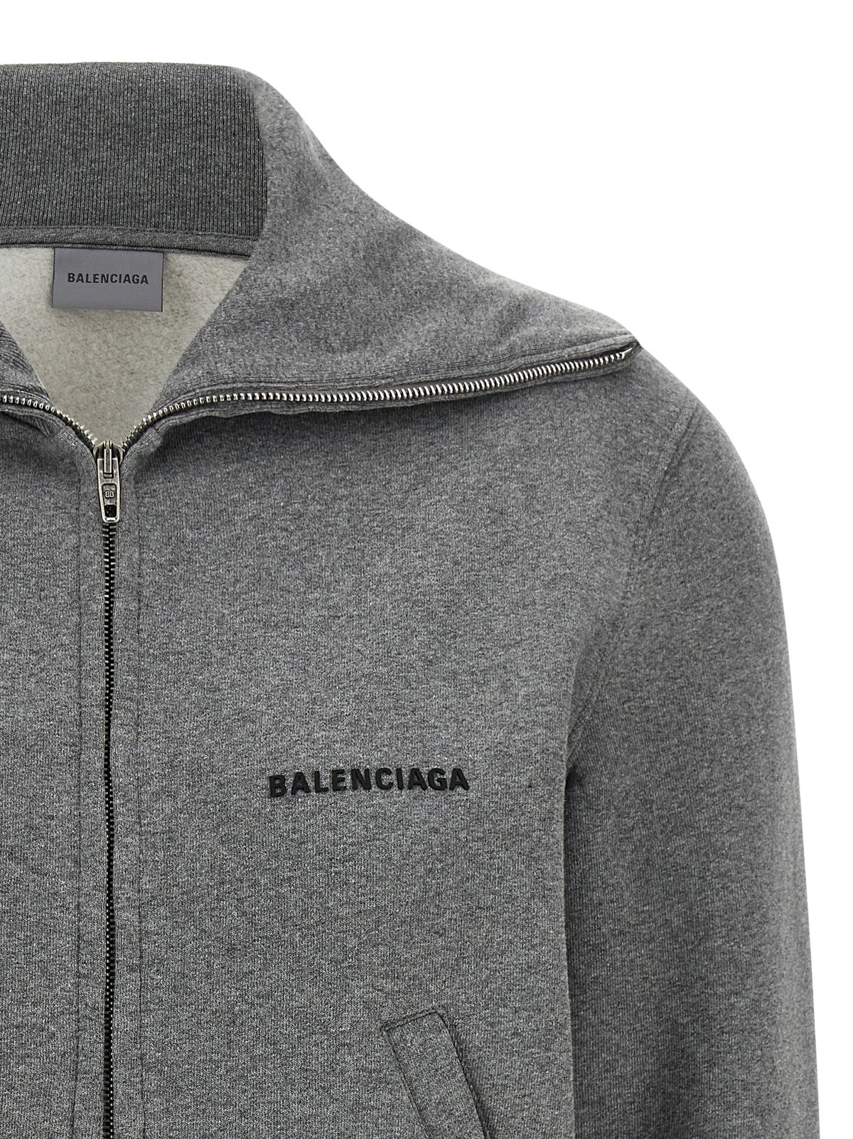 Balenciaga Slim Zip Sweatshirt Grey
