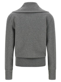 Balenciaga Slim Zip Sweatshirt Grey