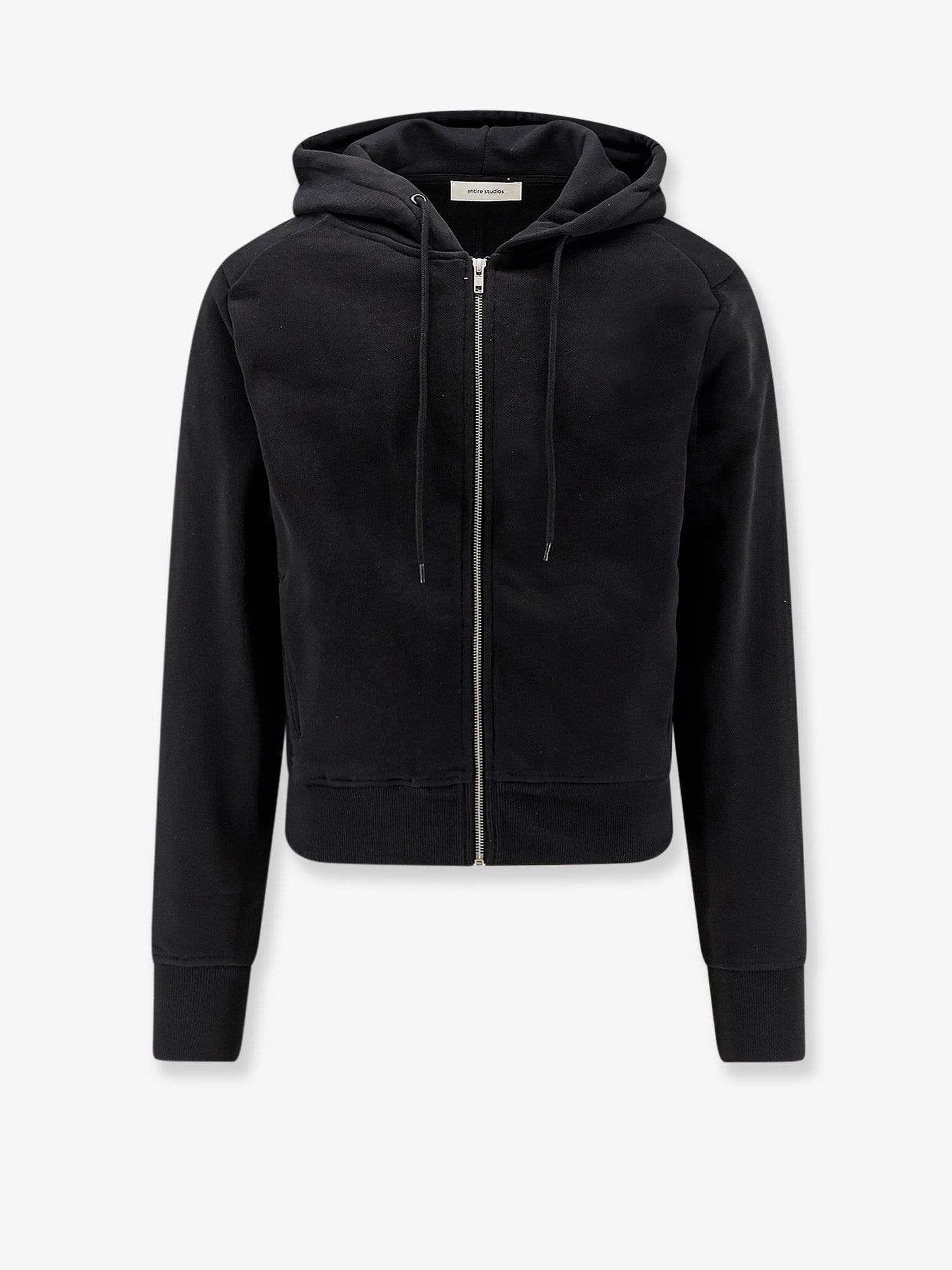 Entire Studios Unisex Slim Zip up Cotton Hoodie Black