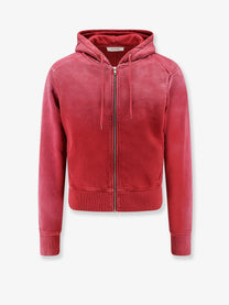 Entire Studios Unisex Slim Zip up Cotton Hoodie Red