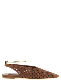 Jil Sander Sling Back Ballet Flats Brown