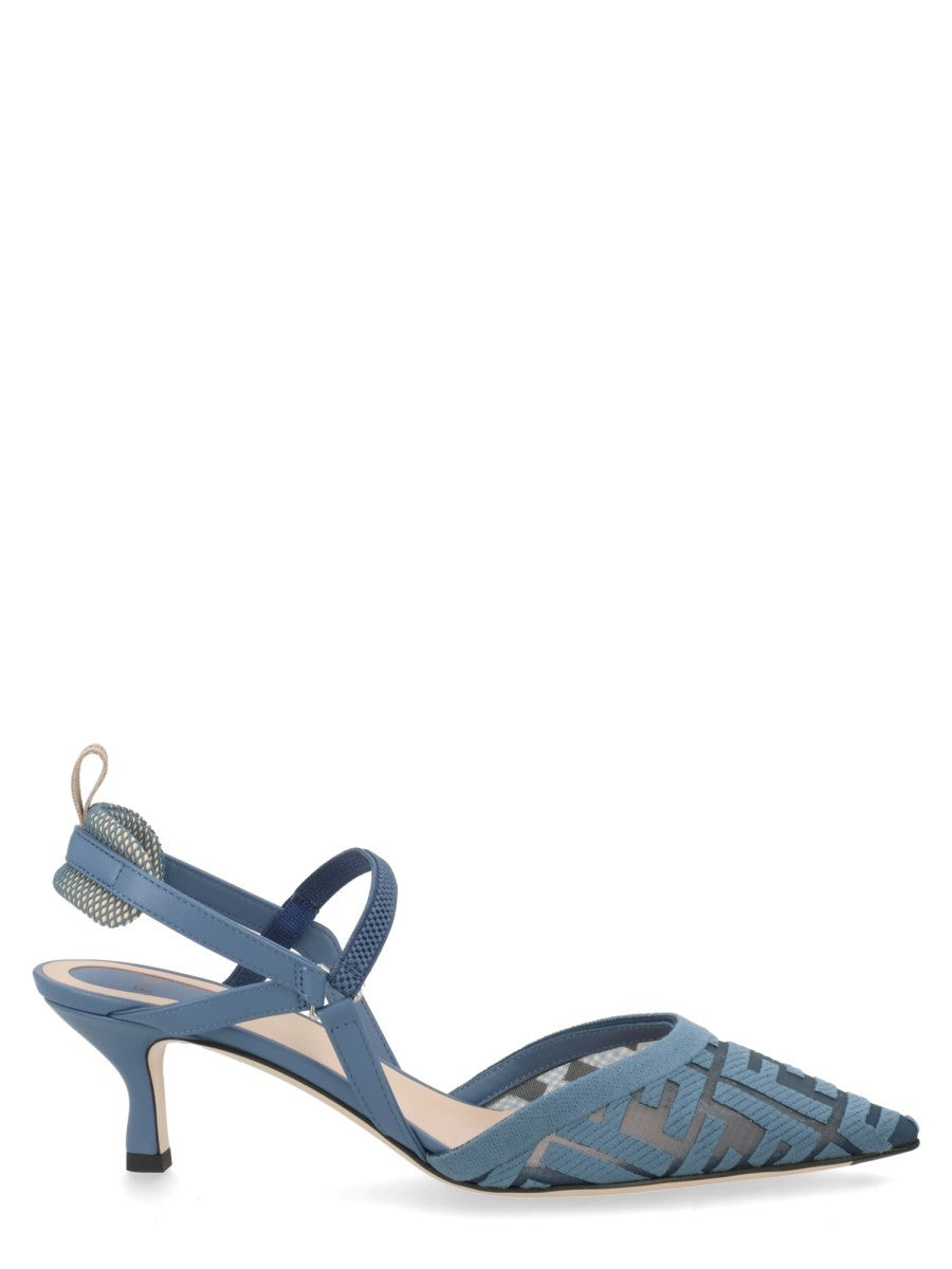 Fendi Women's Slingback Colibrì Lite with Heeled Medium Blue