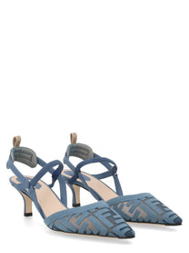 Fendi Women's Slingback Colibrì Lite with Heeled Medium Blue