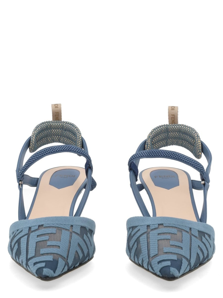 Fendi Women's Slingback Colibrì Lite with Heeled Medium Blue