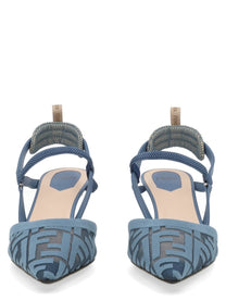 Fendi Women's Slingback Colibrì Lite with Heeled Medium Blue