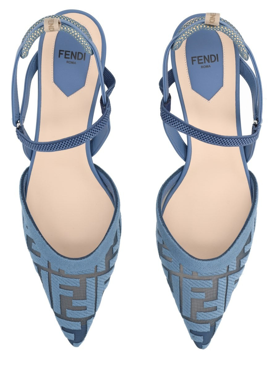 Fendi Women's Slingback Colibrì Lite with Heeled Medium Blue