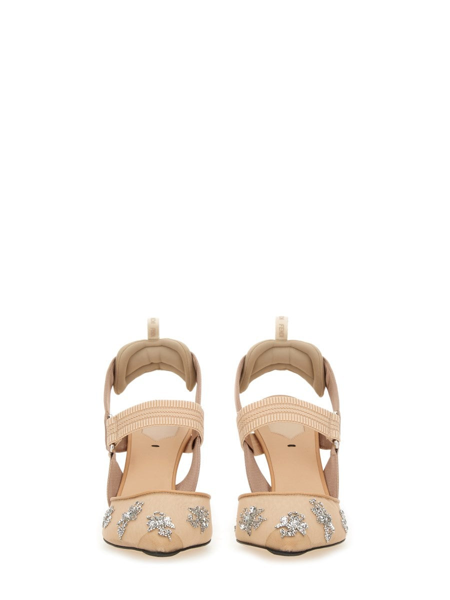 Fendi Women's Slingback Hummingbird Lite Beige