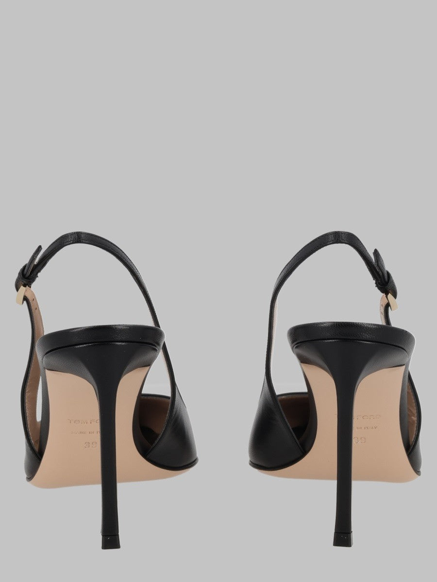 Tom Ford Women's Slingback Shiny Kid Black