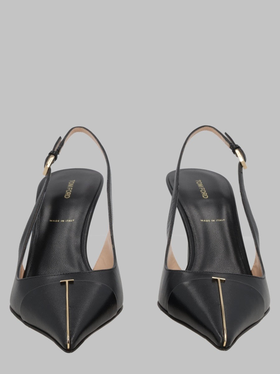 Tom Ford Women's Slingback Shiny Kid Black