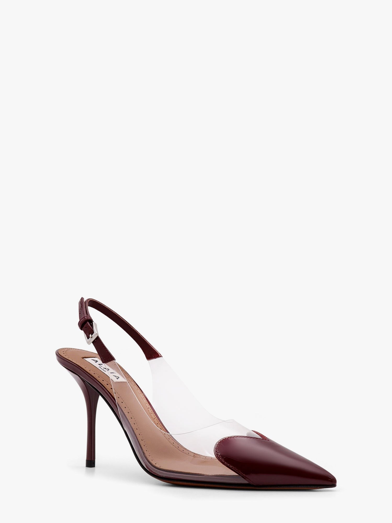 ALAÏA Women's Slingbacks Leather and Pvc Pumps Red