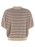 ROTATE Birger Christensen Slinky Knit Polo Shirt Gold, view 2