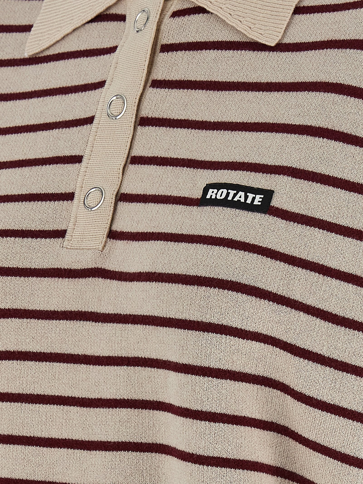 ROTATE Birger Christensen Slinky Knit Polo Shirt Gold, view 4