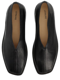 Lemaire Men's Slipper Flat Piped Black