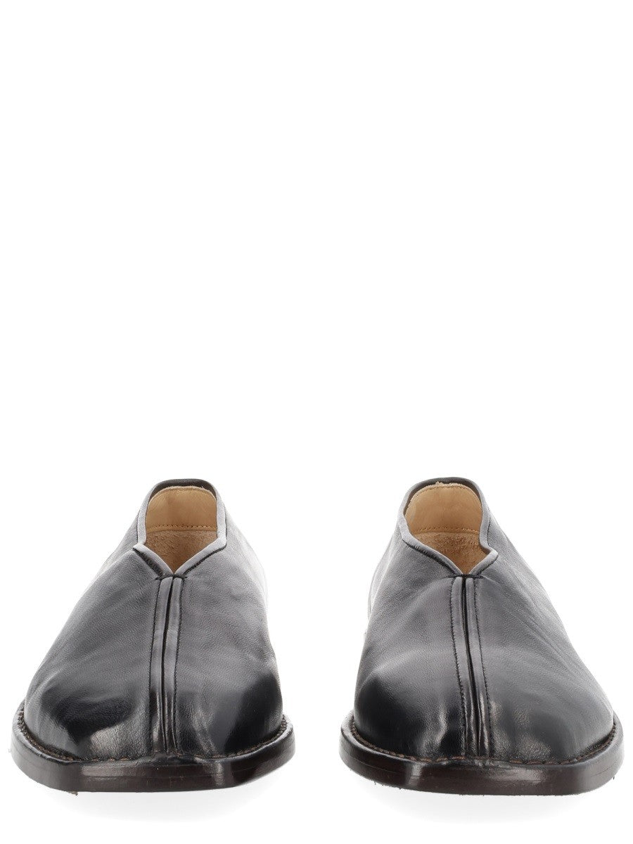 Lemaire Men's Slipper Flat Piped Black