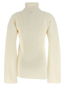 Toteme Slit Sleeve Sweater White