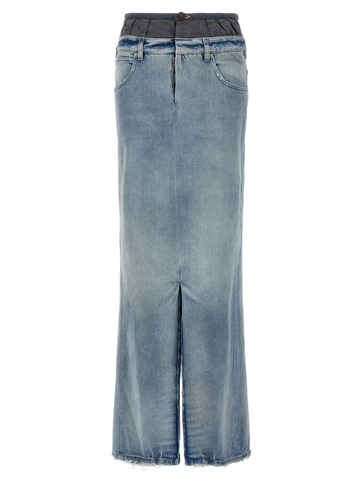 Maison Margiela Slits Denim Skirt Gold