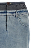 Maison Margiela Slits Denim Skirt Gold, view 3
