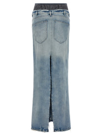 Maison Margiela Slits Denim Skirt Gold, view 2