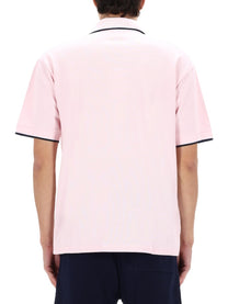 Drôle de Monsieur Men's Slogan Rose Polo Shirt Blue