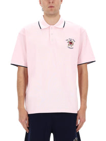 Drôle de Monsieur Men's Slogan Rose Polo Shirt Blue