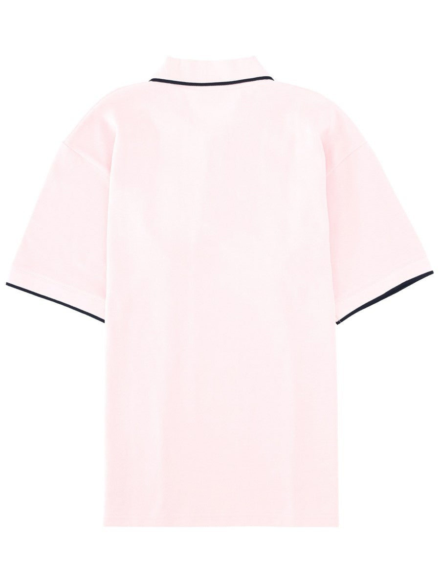 Drôle de Monsieur Men's Slogan Rose Polo Shirt Blue