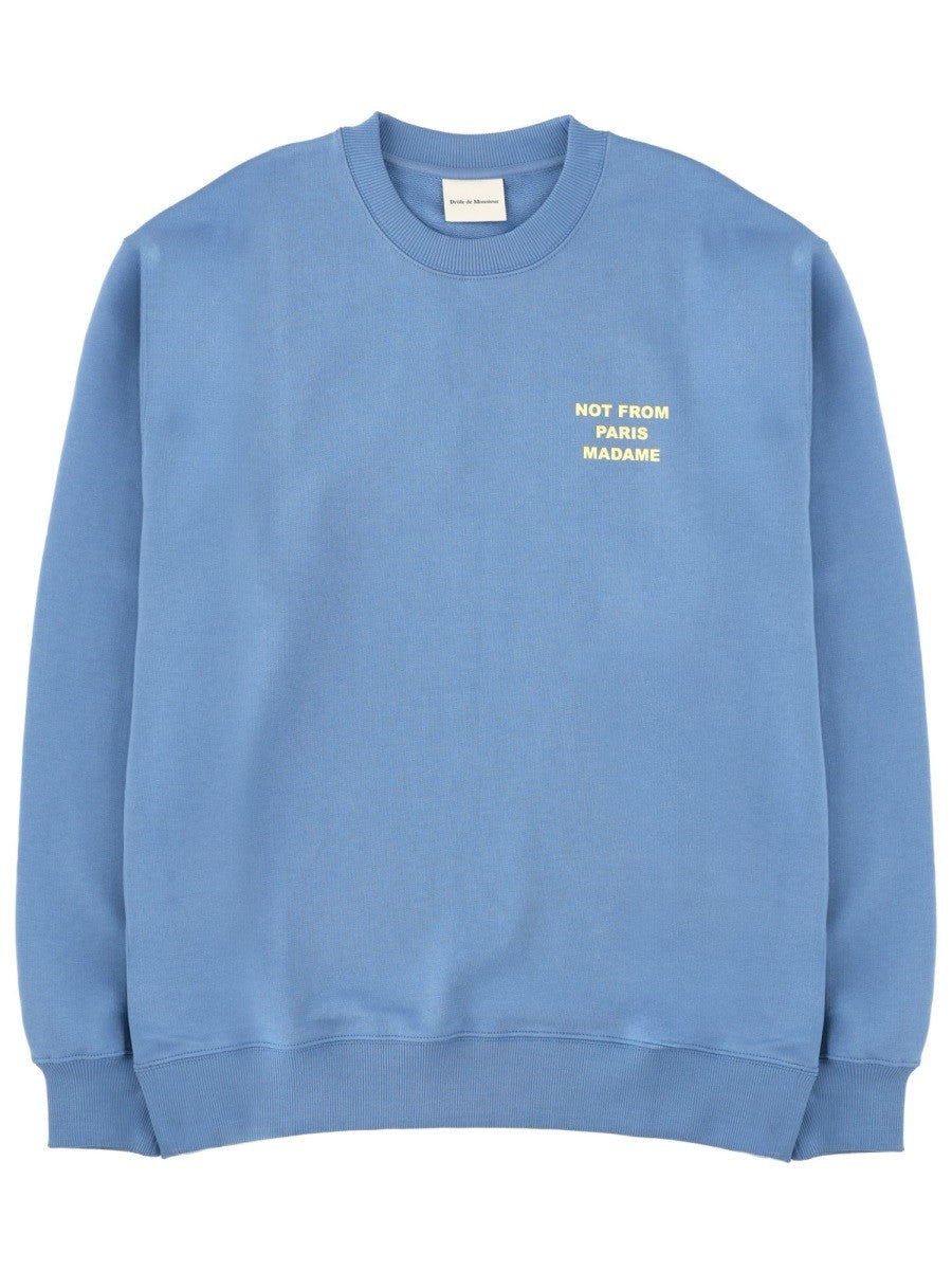 Drôle de Monsieur Men's Slogan Sweatshirt Blue