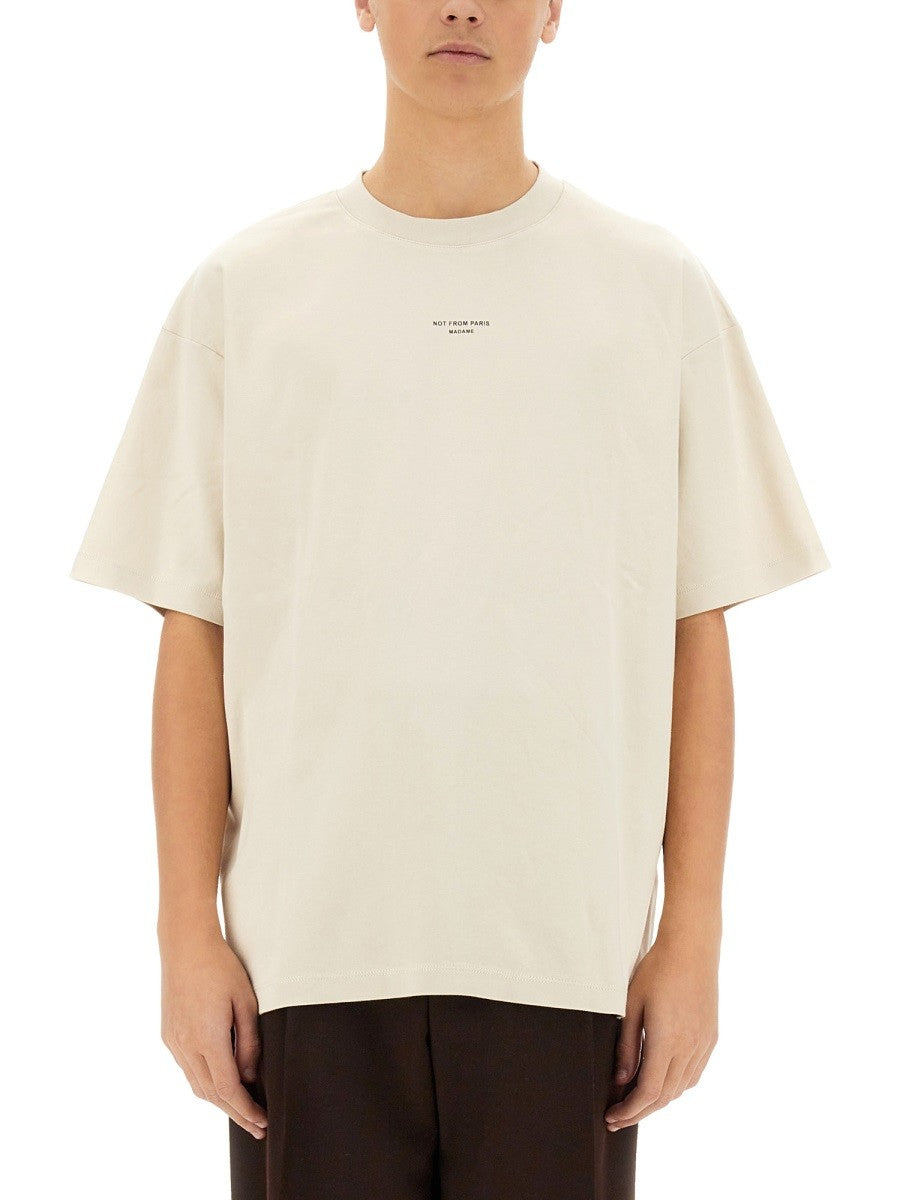 Drole De Monsieur Men's Slogan Shirt Beige Drole De Monsieur