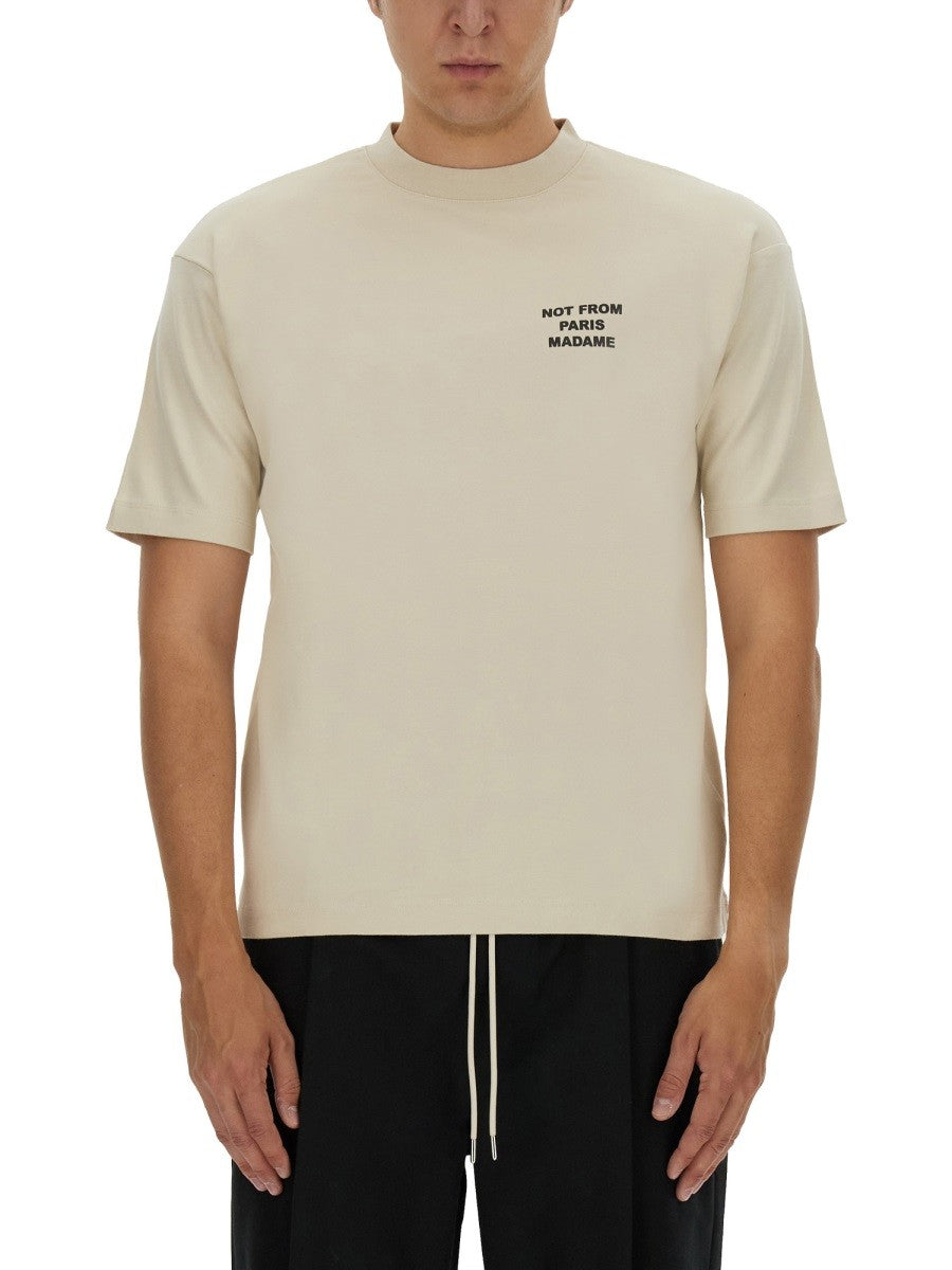 Drole De Monsieur Men's Slogan Shirt Beige Drole De Monsieur