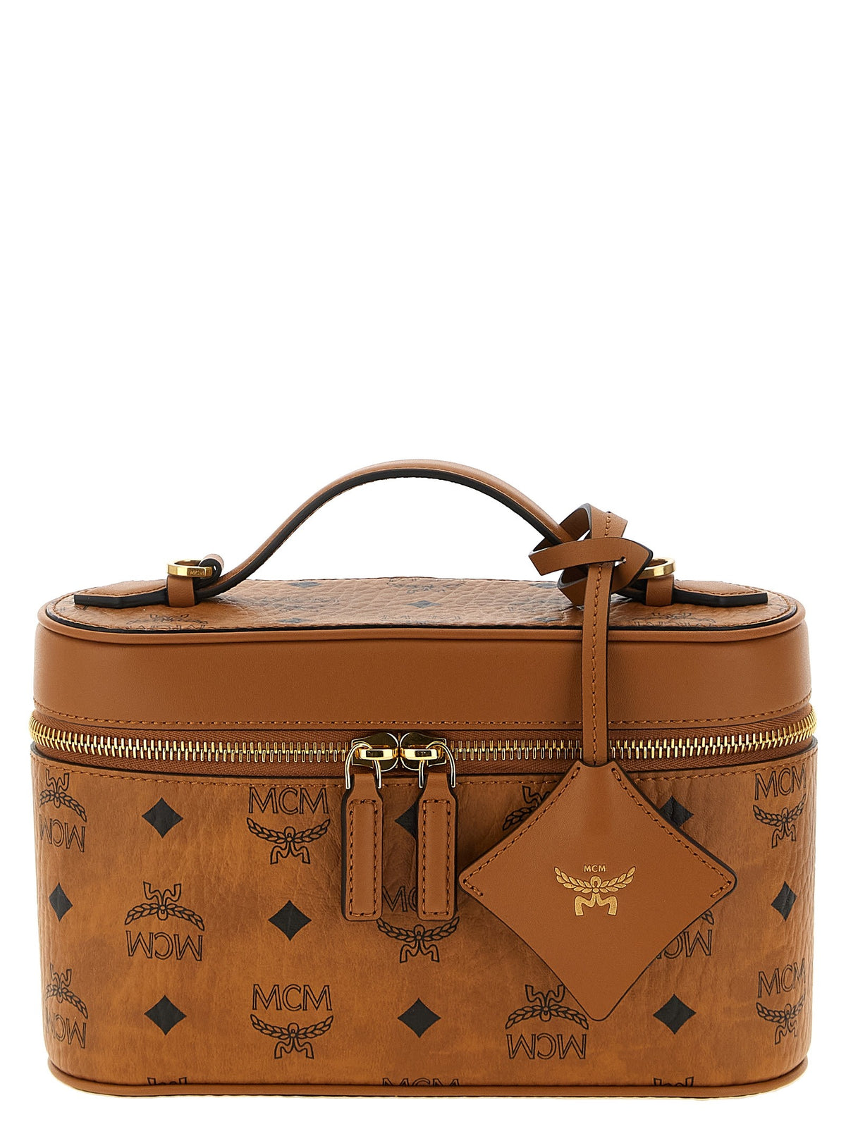 MCM Small Aren Vanity Case Crossbody Bag Brown