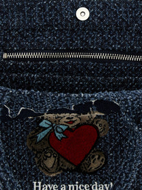 Ganni Small Bear Shopping Bag Blue