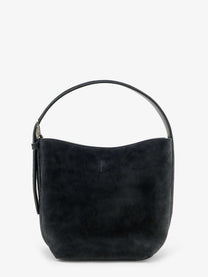 Toteme Women's Small Belted Suede Handbag Black