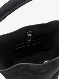 Toteme Women's Small Belted Suede Handbag Black