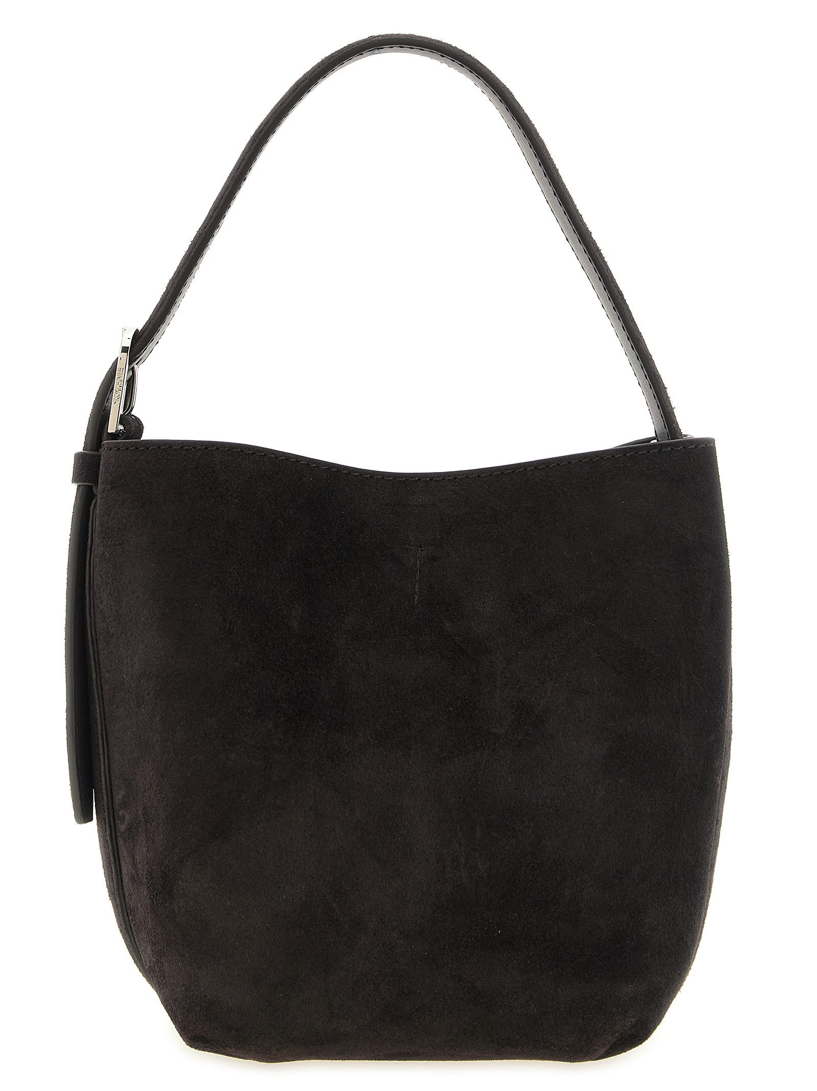 Toteme Small Belted Suede Tote Handbag Black