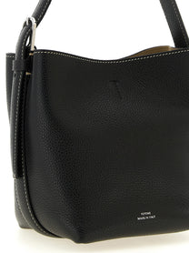 Toteme Small Belted Tote Handbag Black