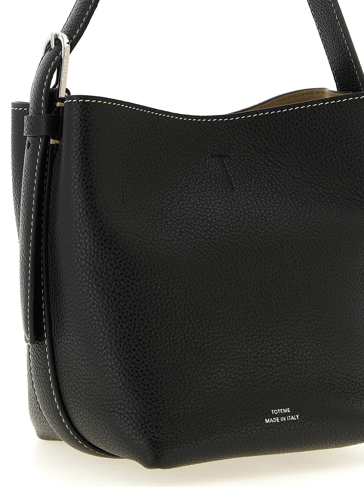 Toteme Small Belted Tote Handbag Black, view 3