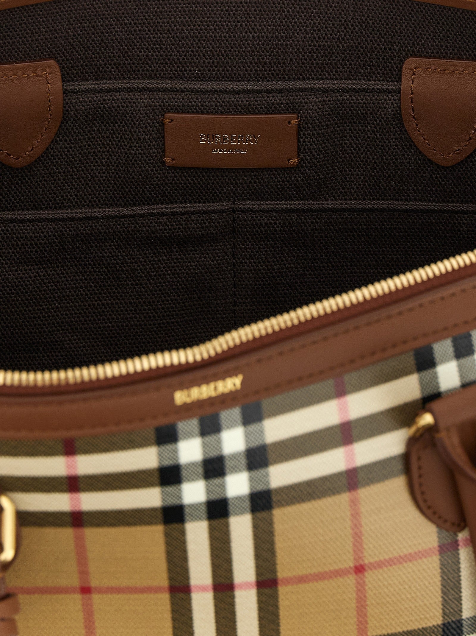 Burberry Small Check Shopping Bag Beige