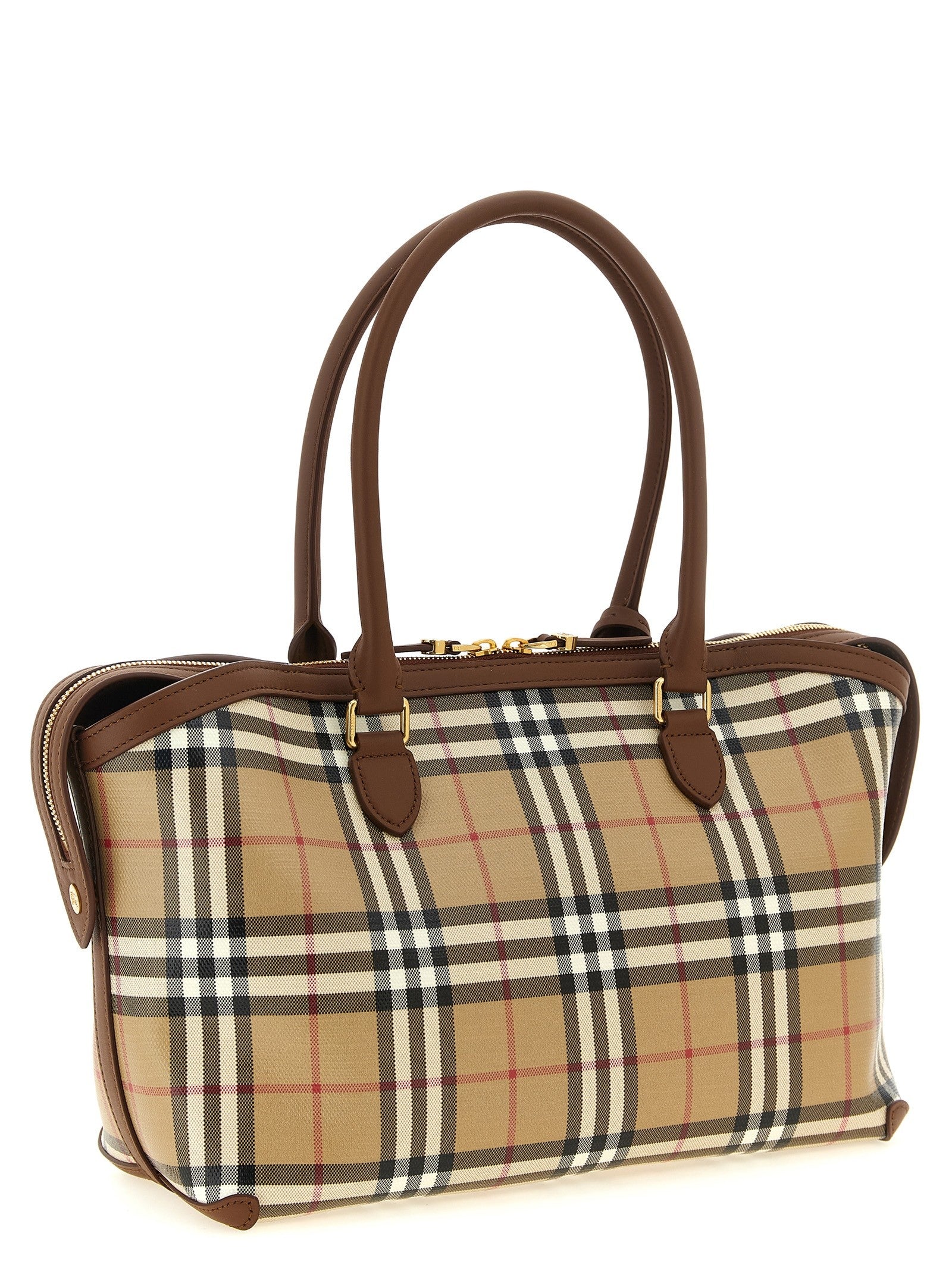 Burberry Small Check Shopping Bag Beige