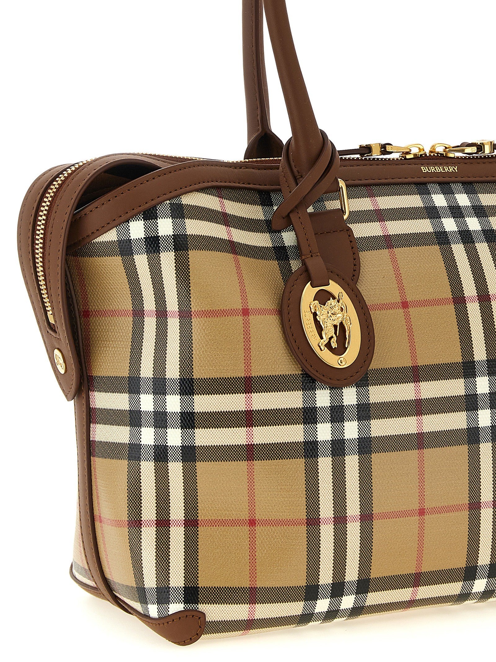 Burberry Small Check Shopping Bag Beige