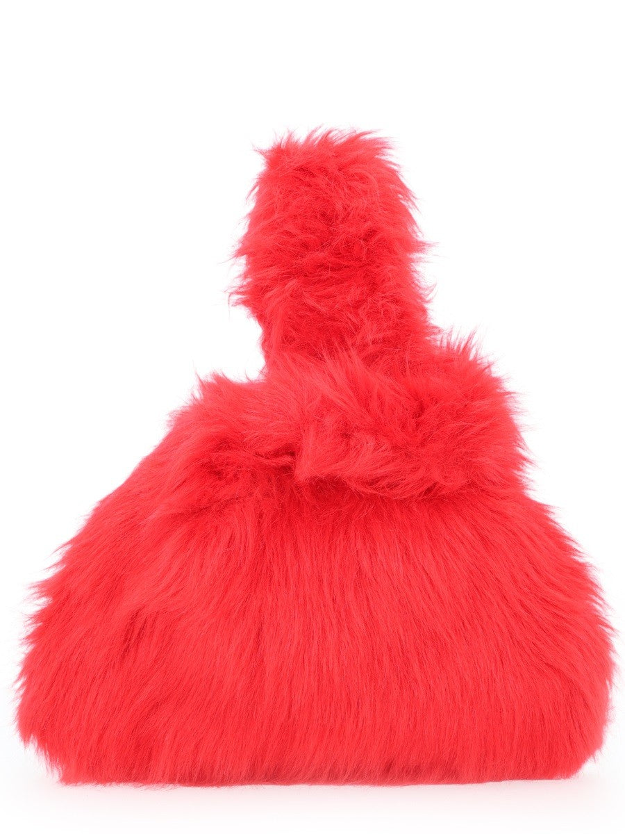 msgm Women's Small Fluffy Bag Red msgm