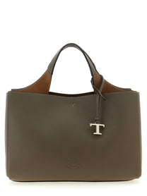 Tod's Small Leather Bucket Bag Grey