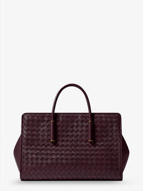 Bottega Veneta Women's Small Leather Tote Bag DEEP MAHOGAN-BRASS V, view 2