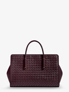 Bottega Veneta Women's Small Leather Tote Bag DEEP MAHOGAN-BRASS V