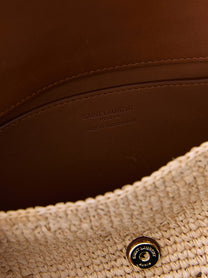 Saint Laurent Small Loulou Raffia Bag Beige