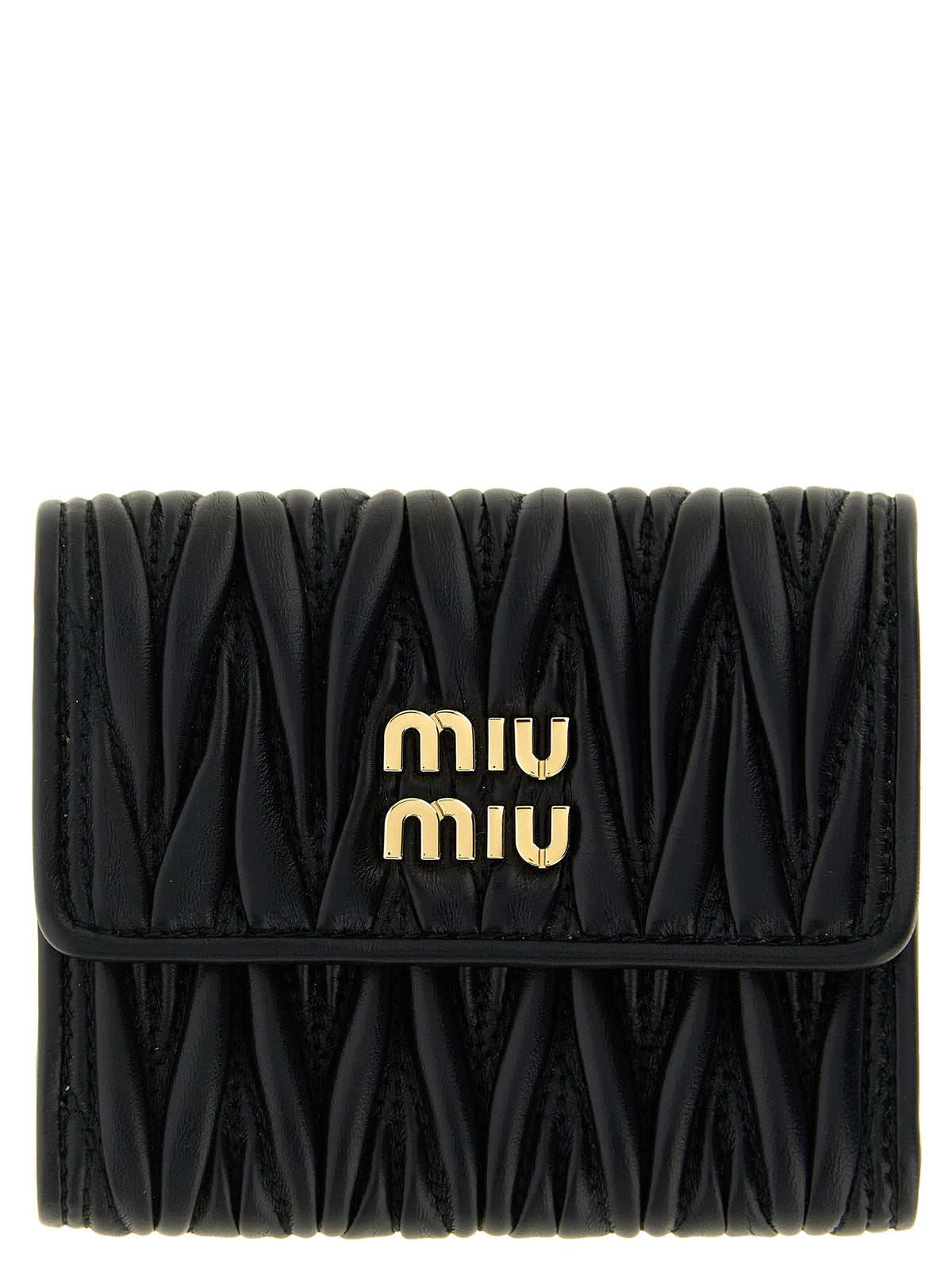 Miu Miu Small Matelassé Nappa Wallet Black