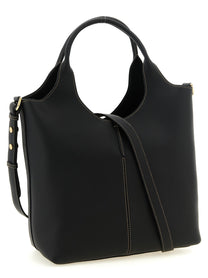 Tod's Small Metal Plate Shopping Bag Black